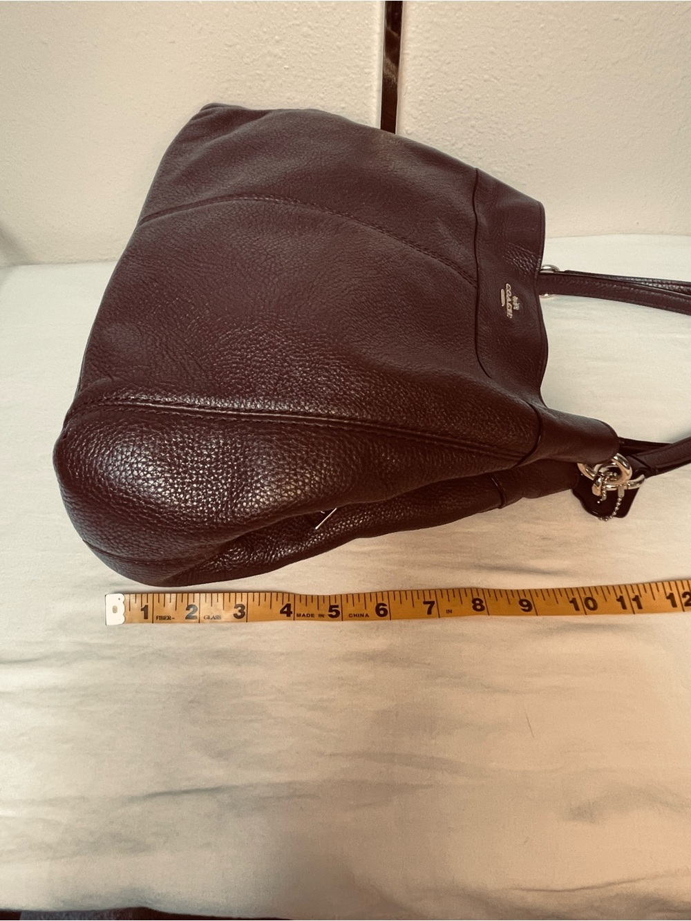 Coach Lexy Pebbled Leather Shoulder Bag in Oxblood - Picture 13 of 15